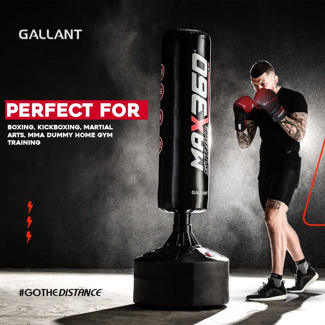6ft Max Strike 360 Free Standing Punch Bag With Gloves & Rain Cover Perfect For.