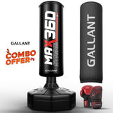 6ft Max Strike 360 Free Standing Punch Bag With Gloves & Rain Cover Main IMG Glove Color is Red.