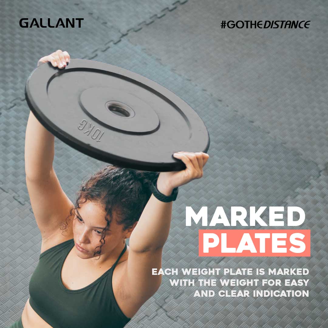 Olympic Rubber Bumper Weight Lifting Crumb Plates Set  Marked Plates.