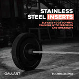 Olympic Rubber Bumper Weight Lifting Crumb Plates Set Stainless Steel Inserts.