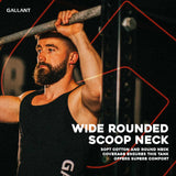 Gallant Racer Back Vest Top Wide Rounded Scoop Neck.