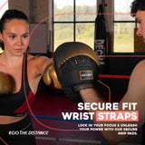 Atomic Series Boxing Gloves and Focus Mitts Combo Set Secuse Fit Wrist Straps.